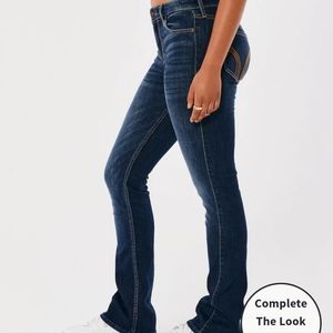 Hollister dark wash midrise boot